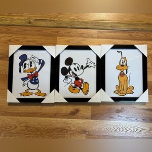 Disney Micky Donald Goofy 3 Piece Framed Art Artissimo 8x10” 2019 New